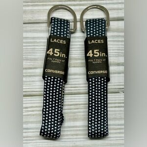 Converse 45 Inch Shoe Laces Navy Blue Dotted New Set of 2